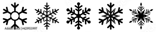 Snowflakes stencil. Drawing on different surfaces. New Year's pattern. A layout for laser or plotter cutting.