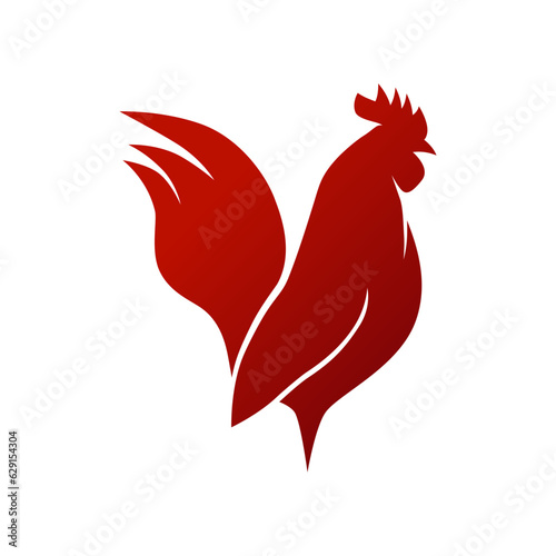Silhouette of the rooster vector  logo