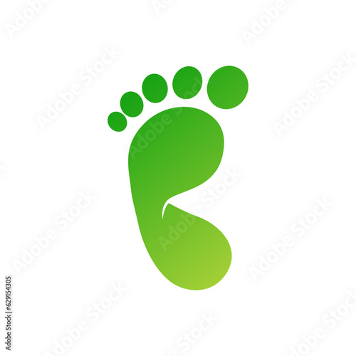 green foot vector logo template