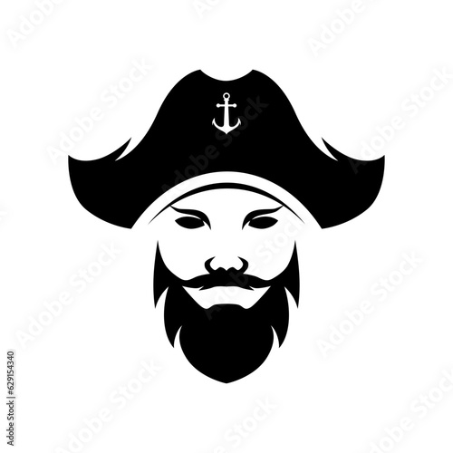Captain Pirate vector logo template