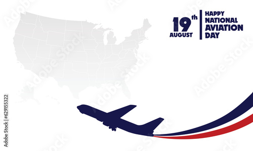 Happy National Aviation Day Vector Background