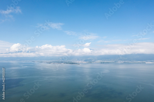 Blue sky and lake in Erhai, Yunnan, China.