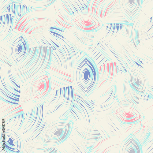 Seamless abstract pattern with the image of geometric elements and stripes
