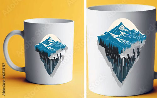 Porcelain White Isolated realistic ceramics cup mug empty mockup vector design template.3d blank branding clear hot drink tea clean mock illustration