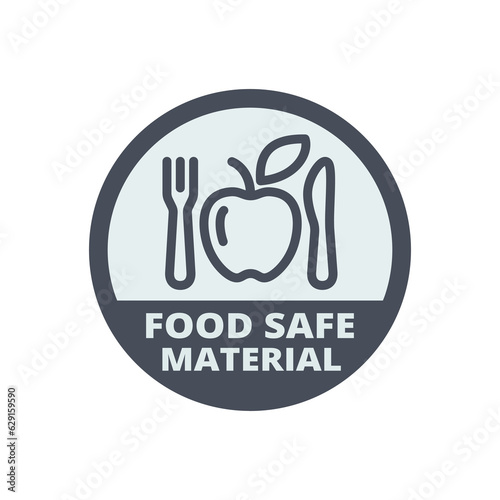 Food safe material label. Vector sticker for food safety.