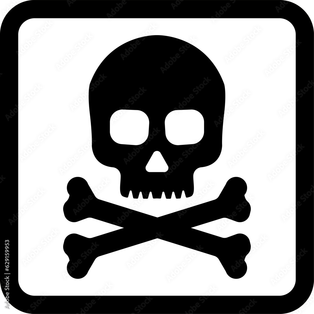 Danger sign with skull. Toxic, electricity or chemical Warning icon. Danger triangle symbol of death. Danger sign with skull. Toxic, electricity or chemical Warning icon. Danger triangle symbol of death.