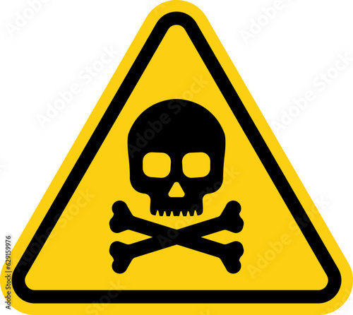 Canvas Print Danger sign with skull