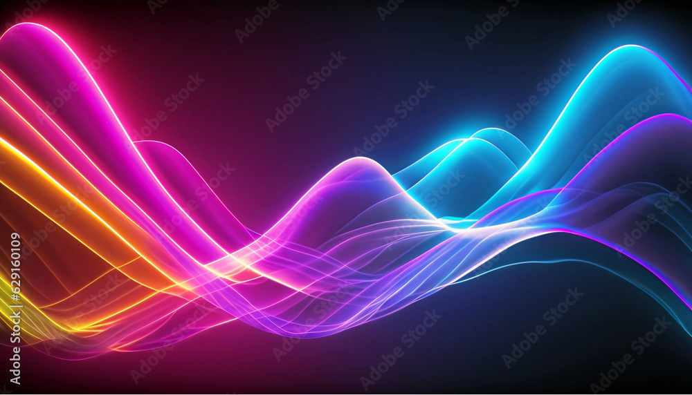 abstract colorful neon wave background