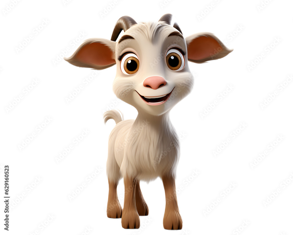 Charming Cartoon Goat amid Lively Barnyard Buddies Transparent Background Generative Ai Charming Cartoon Goat amid Lively Barnyard Buddies Transparent Background Generative Ai