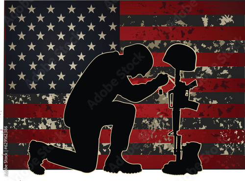 Veterans day illustration. Honoring American veterans who served. Remember and honor