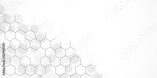 Abstract design element with a geometric background of hexagons shape pattern © berCheck