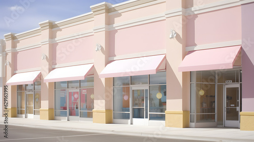 pastel storefront mall