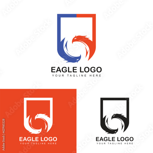 Eagle logo template design, vector illustration