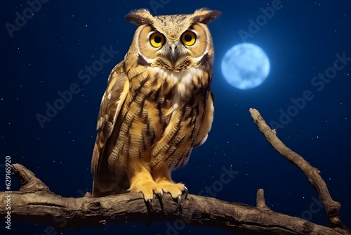 an owl on a tree branch