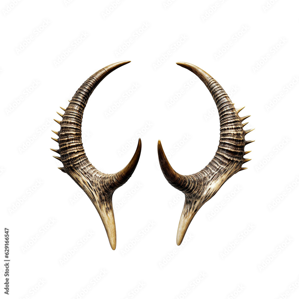 Fototapeta premium Animal horns iisolated on transparent background