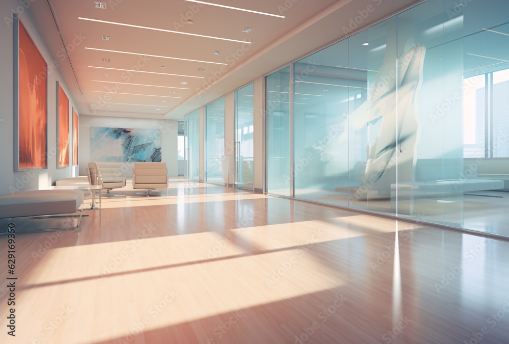 Obraz premium Bright and Airy Minimal Office