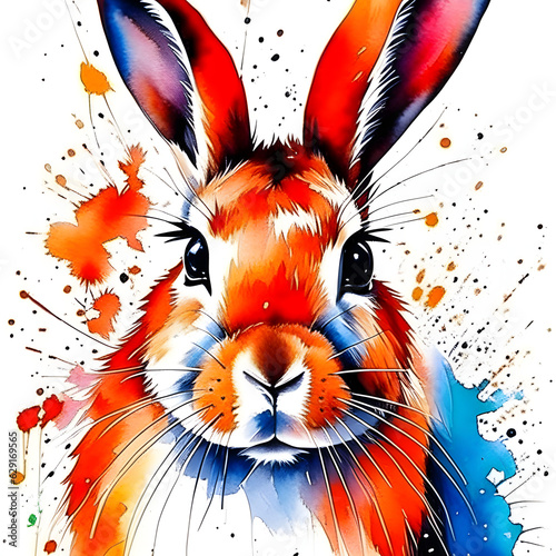 bunny watercolor art work