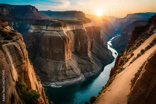 Beauty of river between hills.