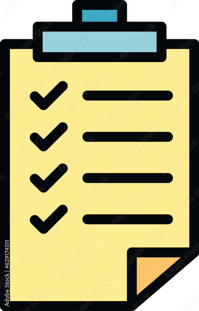Medical checklist icon outline vector. Health form. Diagnostic report color flat Medical checklist icon outline vector. Health form. Diagnostic report color flat