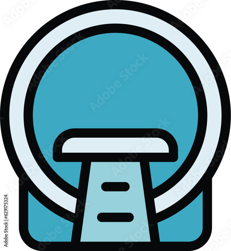 Ct scan icon outline vector. Magnetic resonance. Medical mri color flat
