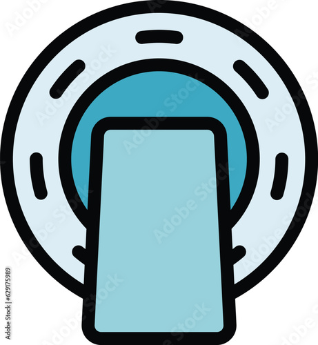 Cancer mri icon outline vector. Magnetic resonance. Ct scan medical color flat