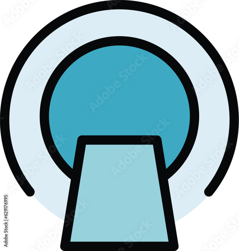 Laboratory mri icon outline vector. Magnetic scanner. Medical machine color flat