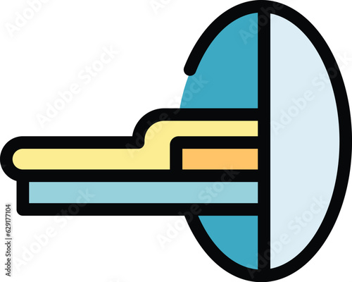 Tomograph mri icon outline vector. Magnetic resonance. Medical scanner color flat