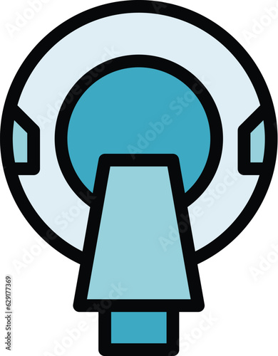 Hospital mri icon outline vector. Magnetic resonance. Medical scanner color flat