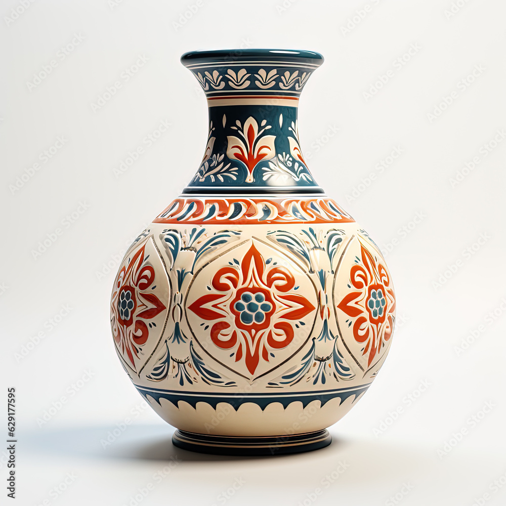Retro vase on white background