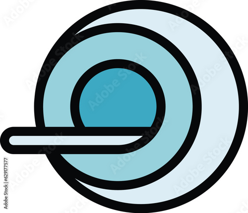 View mri icon outline vector. Magnetic resonance. Medical scanner color flat