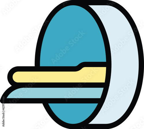 Body mri icon outline vector. Magnetic resonance. Medical imaging color flat