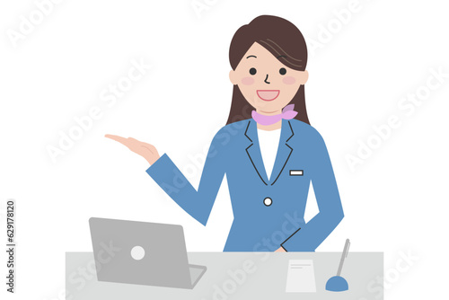 スーツを着た受付の女性のイラスト素材