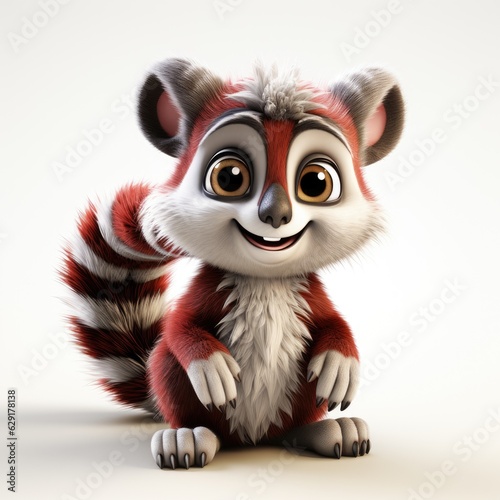 cute madagascar lemur - cartoon illustration created using generative Ai tools © Salander Studio