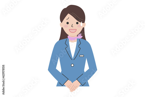 スーツを着た受付の女性のイラスト素材