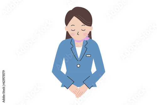 スーツを着た受付の女性のイラスト素材