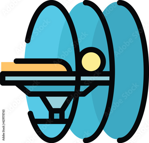 Medicare mri icon outline vector. Magnetic scan. Medical imaging color flat