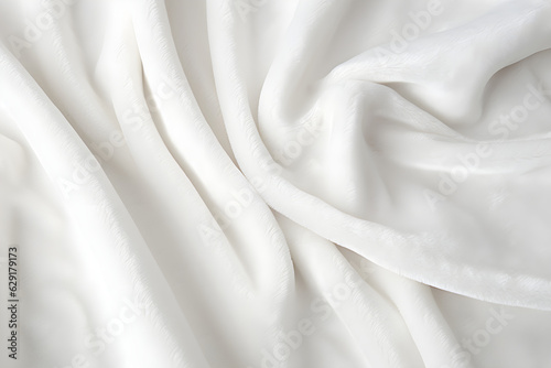 Soft wthite velvet textile background created  with Generative AI technology photo