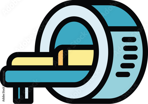 Mri template icon outline vector. Magnetic resonance. Medical scan color flat