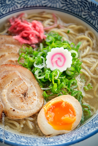 Japanese soup with noodles and pork