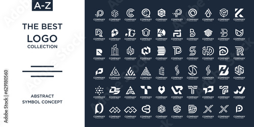 Vector collection of abstract initial a-z logo template branding for your company.