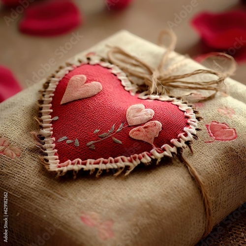 Valentine's gift covering by rustical textile