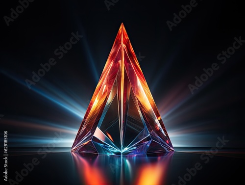 rhomboid crystal reflecting the light - created using generative AI tools