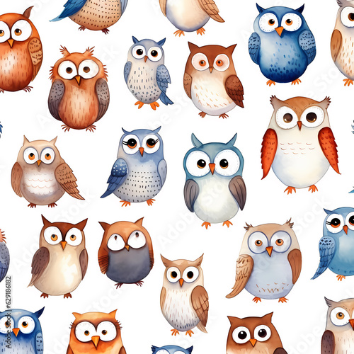 Wallpaper Mural pattern samples repetitive cute owls, teddy bear, stars, moon,pink unicorn, balloons and soap bubbles,isolated generative ai Torontodigital.ca