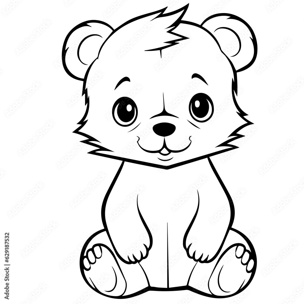 baby bear coloring page drawing