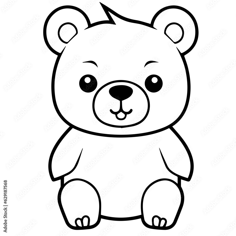baby bear coloring page drawing
