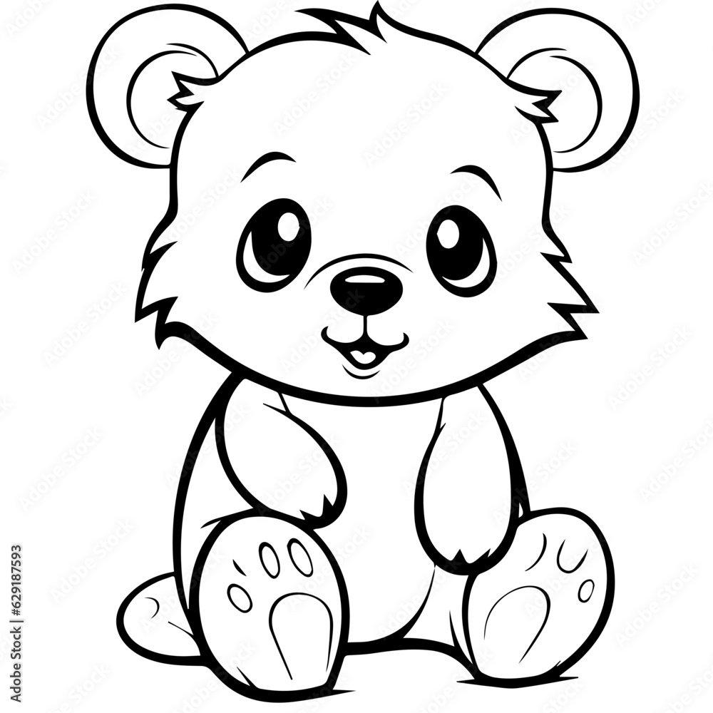 baby bear coloring page drawing