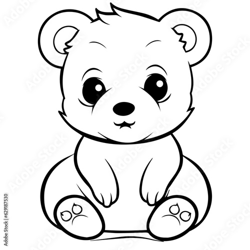 baby bear coloring page drawing