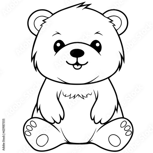 baby bear coloring page drawing © DLC Studio