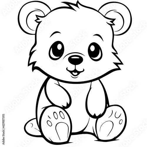 baby bear coloring page drawing