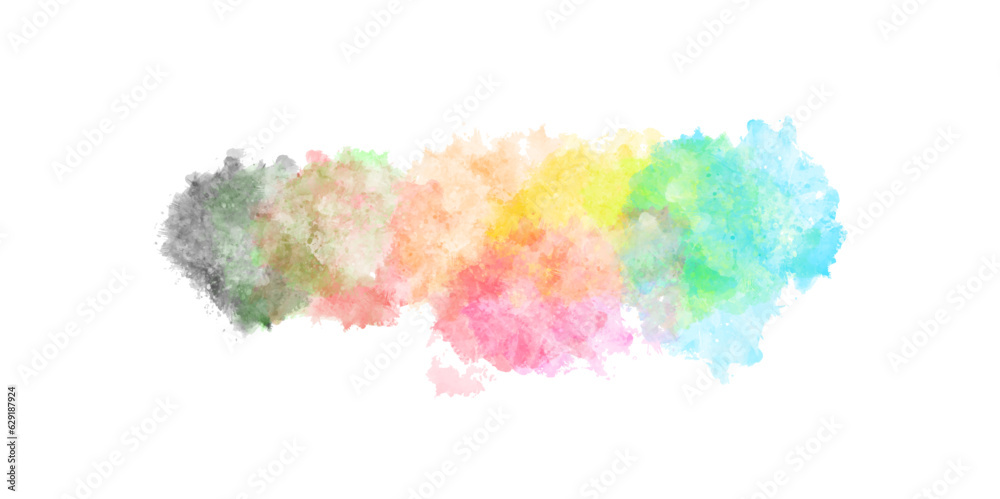 Watercolor border isolated on white, artistic background. Abstract watercolor on white background.This is watercolor splash